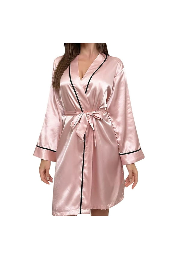Satin Robes for Women Elegant Satin Kimono Silk Bathrobe for Wedding, Bridal Party, Silk Sleepwear, and Loungewear