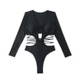 thumbnail image 1 of Jamicy Gifts for Girlfriends Women's Swimwear One Piece Long Sleeve Solid Color Backless Wispy Hanging Neck Waistless Hollow Out Teen One Piece Swimsuit, 1 of 9