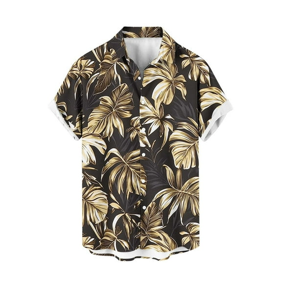 Jamicy Shirts for Men Gift for Husband Men's Hawaiian Shirts Short Sleeve Casual Floral Button Down Tropical Shirt Summer Holiday Beach Aloha Hawaii Shirt