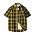 thumbnail image 1 of Jamicy Short Sleeve Shirts for Men Gift for Husband Mens Plaid Short Sleeve Button Down Shirts Cotton Regular Fit Casual Fashion Shirts, 1 of 8