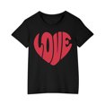 thumbnail image 1 of Jamicy Short Sleeve Tops for Kids 2025 New Summer Wear Love Heart Shirts for Kids Cute Valentines Blouse White Valentine Short Sleeve Tee Tops, 1 of 4