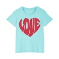 thumbnail image 1 of Jamicy Short Sleeve Tops for Kids 2025 New Summer Wear Love Heart Shirts for Kids Cute Valentines Blouse White Valentine Short Sleeve Tee Tops, 1 of 4