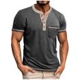 thumbnail image 1 of Jamicy Short Sleeve Tops for Men Gift for Men Men’S Henley Shirts Short Sleeve Casual Button Basic Tee Shirts Summer Lightweight T Shirts, 1 of 6