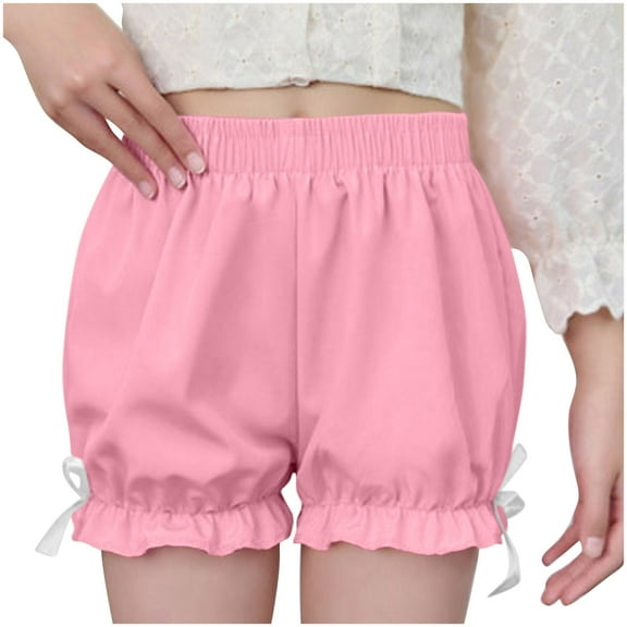 Lopecy-Sta Shorts for Kids Summer Outfits 4-16 Years Kids Girls Shorts Ruffled Pumpkin Bloomers Shorts for Kids Workout Athletic
