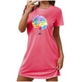 thumbnail image 1 of Jamicy Sleep Shirts for Women Gift for Girlfriend Short Sleeve Dress Round Neck Dresses Soft Sleepwear Midi Sundress Women Maxi Dress Nightdress, 1 of 5