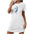 thumbnail image 1 of Jamicy Sleepwear Dresses Micro Soft Fashion Short Nightdress Chest Printed Round Neck Short Sleeve Short Nightdress for Women, 1 of 7