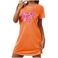 thumbnail image 1 of Jamicy Sleepwear Dresses Polyester Soft Fashion Short Nightdress Chest Printed Round Neck Short Sleeve Short Nightdress for Women, 1 of 7