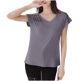 thumbnail image 1 of Lopecy-Sta Sleepwear Tops for Women Summer Home Wear Women's Solid Color Short Sleeved Base Shirt V-Neck T-Shirt Pajamas Top Short Sleeved Pajamas, 1 of 8