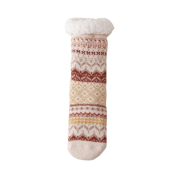 Jamicy Socks for Women Cozy Fuzzy Slipper Socks Non Slip Grippers, Fluffy Sherpa Lined Warm Socks Cozy Soft Indoor Christmas Socks