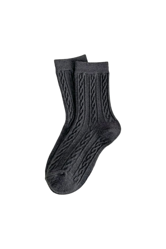 Socks for Women Winter Boot Socks, Vintage Striped Cable Knit, Cozy Warm & Soft Fleece Mid-Calf Socks