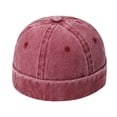 thumbnail image 1 of Jamicy Soft Hat for Women Christmas Present Brimless Hats Vintage Washed Cotton Skullcap Docker Hat Adjustable Buckle Beanie Cap, 1 of 5