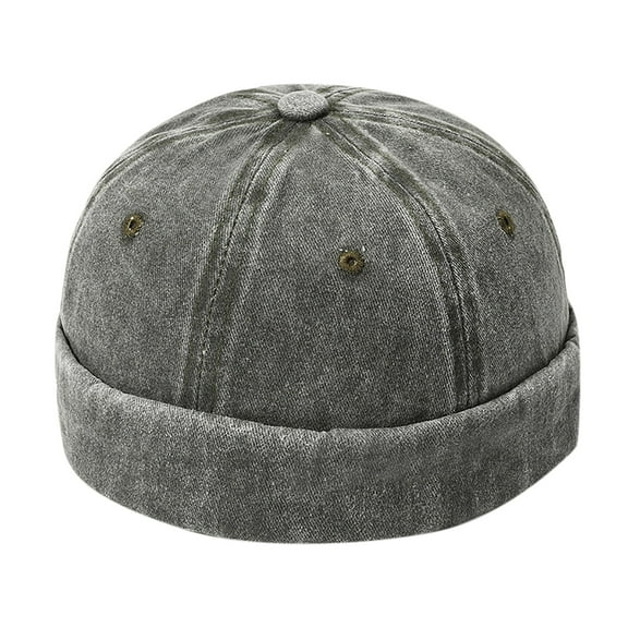 Jamicy Soft Hat for Women Christmas Present Brimless Hats Vintage Washed Cotton Skullcap Docker Hat Adjustable Buckle Beanie Cap