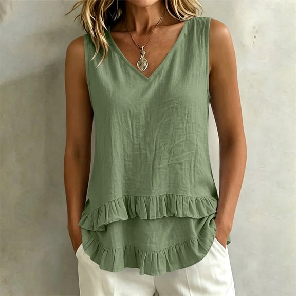Jamicy Summer Blouses for Women Short Sleeve Loose T Shirt High Low Hem Babydoll Peplum Tops Layered Trendy Blouses