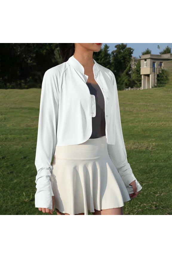Summer Cardigan for Women Cooling Sun Cardigan Jacket Uv Protection Cooler Sun Protection Arm Sleeves with Finger Hole