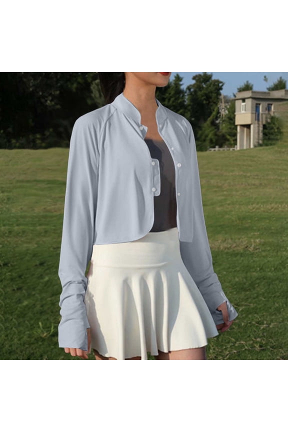 Summer Cardigan for Women Cooling Sun Cardigan Jacket Uv Protection Cooler Sun Protection Arm Sleeves with Finger Hole