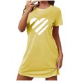 thumbnail image 1 of Jamicy Summer Pajamas for Women Valentine's Day Gifts for Wives Women's Nightgown Cute Print Sleep Shirts Soft Nightshirt Lightweight Pajamas Dress, 1 of 5