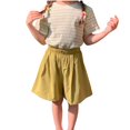 thumbnail image 1 of Lopecy-Sta Summer Shorts for Children Gift for Kids Wide Leg Linen Shorts for Kids 12m-11y Elastic High Waisted Pleated Casual Loose Bermuda Shorts, 1 of 7