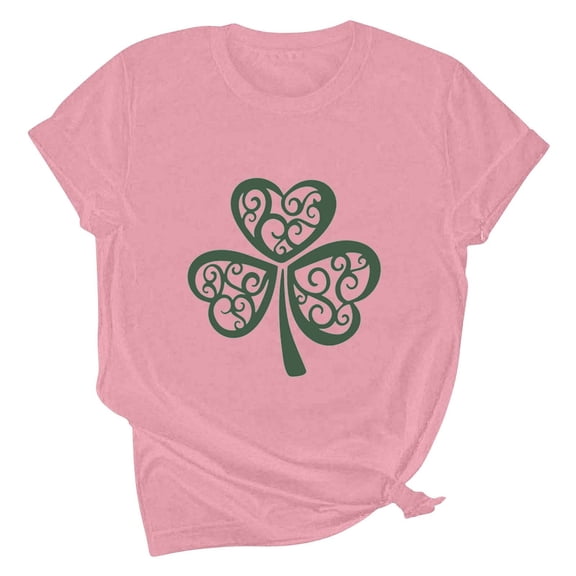 Jamicy Summer Tops for Women St. Patrick's Day Fashion Womens St Patricks Day Shamrock T-Shirts Happy Go Lucky Shirts Irish Clover Tee Tops