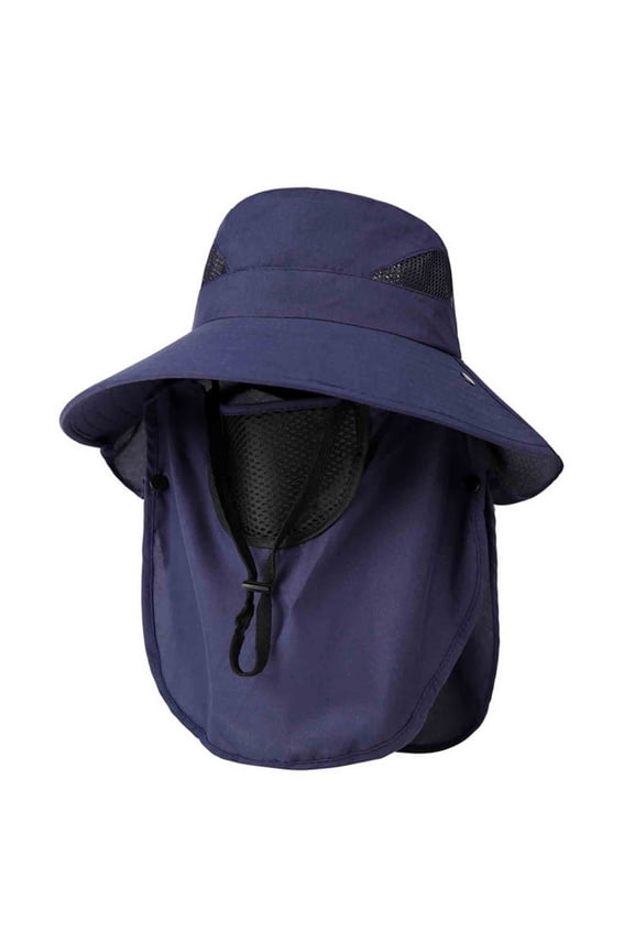 Sun Hat for Men Women, Breathable Adjustable Outdoor Uv Sun Protection Wide Brim Hat with Face Cover Neck Flap for Fishing Hiking Hats