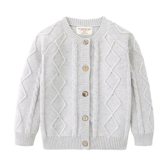 Jamicy Sweater for Kids Baby Boys Girls Button-Down Cardigan Toddler Cotton Knitted Sweater Autumn/Winter Solid Color Knitted Jacket