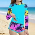 thumbnail image 1 of Jamicy Tankini Swimsuits for Girls Sunscreen Two Piece Rash Guard Long Sleeve Swim Shirts with Shorts Upf50+ Quick Dry Swimsuit, 1 of 5
