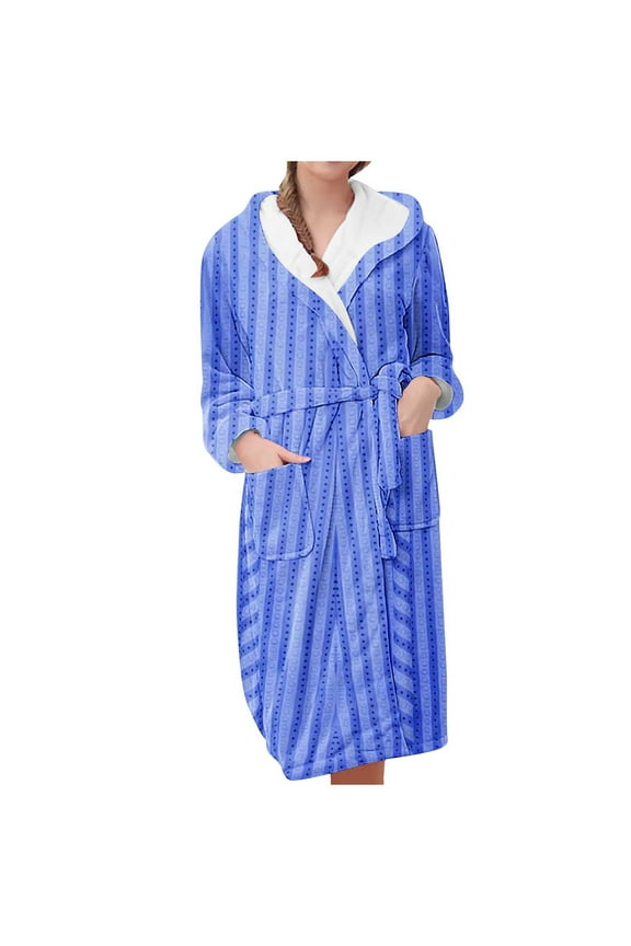 Terry Cloth Robes for Women Robes for Women Flannel Long Sleeve Hooded Bathrobes Fluffy Cute Spa Robe 2025 Trendy Soft Shower Robe with Pockets