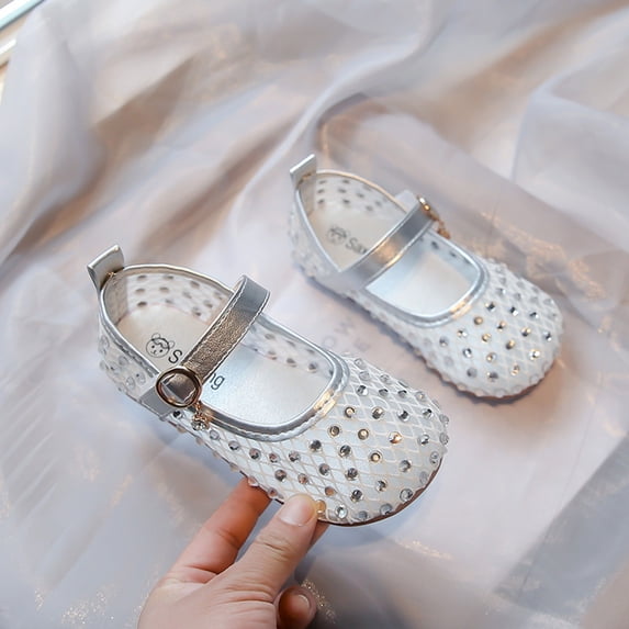Jamicy Toddler Girl Mary Jane Dress Shoes Comfortable Little Kids Round Toe Buckle Strap Ballet Flats Girls Comfortable Casual Shoes
