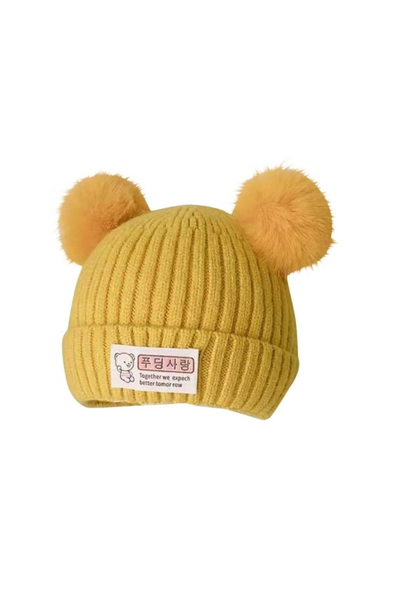 Toddlers Hats Winter for 1-6 Years Unseix Baby Girls Hats Winter Cute Baby Beanies for Girls Boys Knitted Hats Warm Infant Toddler Beanies Pom Pom Caps