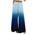 thumbnail image 1 of Jamicy Trendy Pants for Women 2024 Gift for Women High Waisted Gradient Palazzo Pants Comfy Lightweight Elastic Drawstring Waist Trousers Beach Vacation, 1 of 6