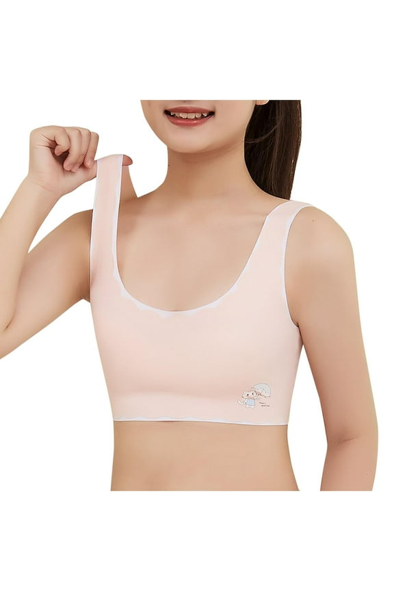 Underwear Bra for Teens Girls for 12-15 Years Soft Organic Bra for Teens & Tweens Reversible Seamless First Bra Wide Band for Extra Support