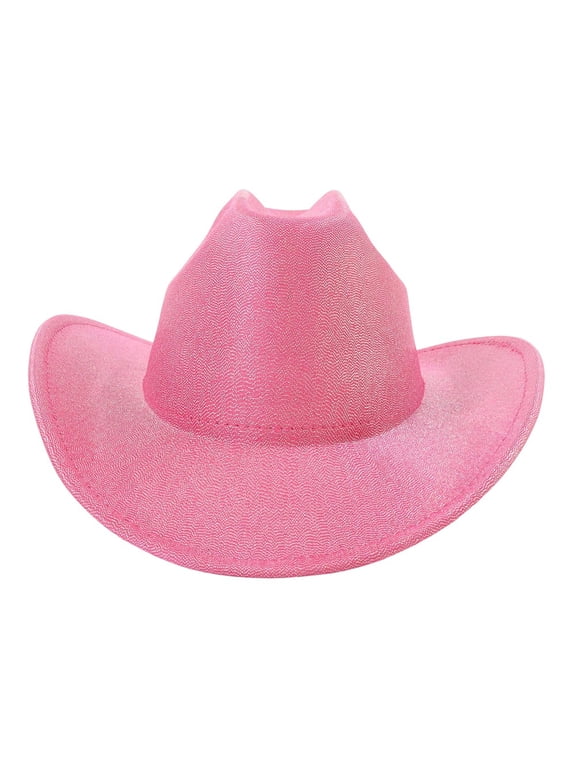 Unisex Cowboy Hat Wild West Classic Curved Fedora Wide Brim Headwear for Men Women Party Hat for Carnival Stage Show