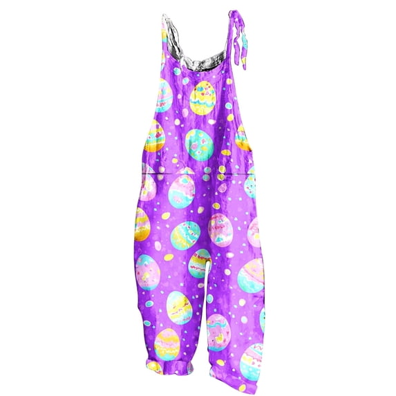 Jamicy Wide Leg Jumpsuits for Women 2026 Cute Print Casual Sleeveless Comfy Loose Overalls Long Playsuits Rompers Jumpsuit