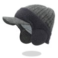 thumbnail image 1 of Jamicy Winter Beanie with Brim Ear Flaps for Men Women, Warm Fleece Lined Knit Hat Stocking Caps for for The Cold Weather, 1 of 3