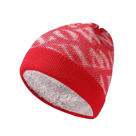 Jamicy Winter Knit Beanie for Women Warm Soft Snowflake Hat, Soft Stretch Skull Cap for Outdoor Cold Weather