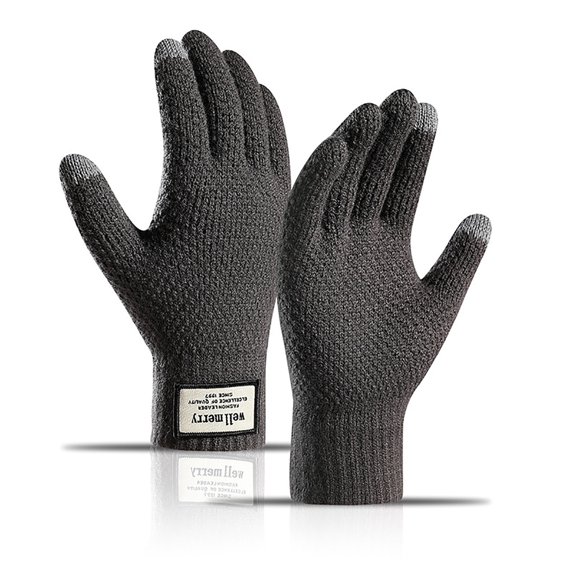 Jamicy Winter Touchscreen Gloves for Men Touch Screen Texting Soft Knit Outdoor Keep Warm Gloves Stretchy Gloves