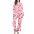 thumbnail image 1 of Jamicy Women Sleepwear Pajamas Set Christmas Day Gifts for Women Pajama Set Cute Long Sleeve Sleepwear Printed Nightwear Soft Pjs Lounge Sets With Pockets Two Piece Outfits, 1 of 5