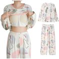 thumbnail image 1 of Jamicy Women Sleepwear Pajamas Set Valentine's Day Gifts for Wives Pajamas with Built In Bra Cute Long Sleeve Sleepwear Tee Top+ Pants Loungewear Pajamas Clothes Set, 1 of 4