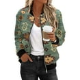 thumbnail image 1 of Jamicy Women's Athletic Jackets Bomber Jackets Lightweight Full Zip Up Cropped Coats Fashion Windbreaker Outerwear Casual Quilted Jacket, 1 of 5
