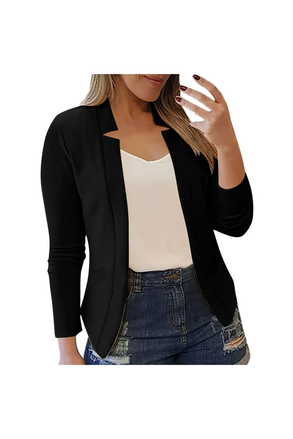 Women's Blazers & Suit Jackets Casual Business Open Front Long Sleeve Notch Lapel Lightweight Office Women's Blazer Jacket