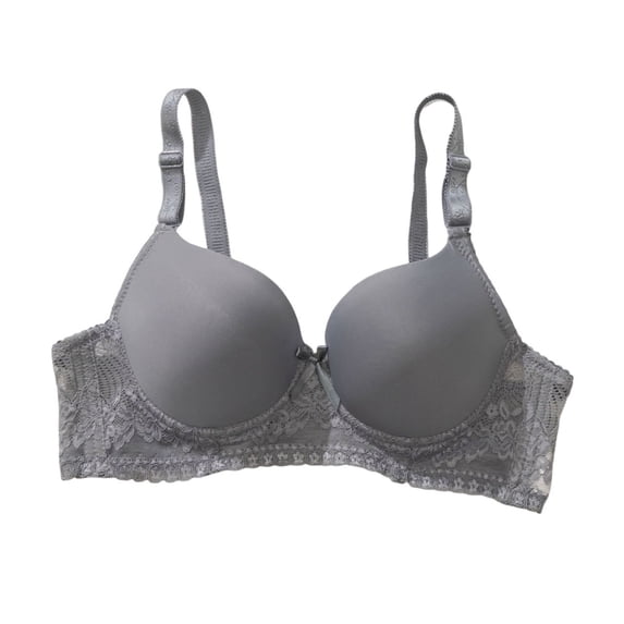 Jamicy Women's Comfy Bras Adjustable Straps Push Up Bra Embroidery Fashion Underwire Basic Everyday Classic Soft Padded Smooth Bras