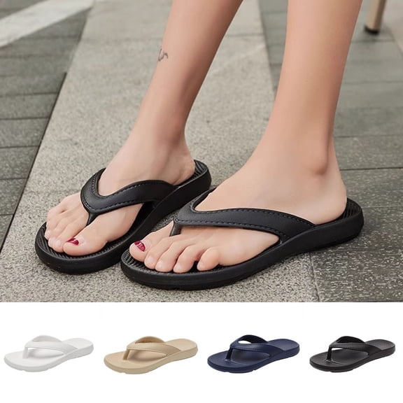 Jamicy Women's Flip Flop Slippers Arch Support for All-Day Comfort Slip-Resistant & Waterproof Beach Slippers Summer Outdoor Footwear