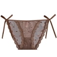 thumbnail image 1 of Jamicy Women's Lace Panties Valentine's Day Gift String Bikini Panties Fashion Soft Ties Briefs Underpants Lightweight Comfort Underwear, 1 of 3