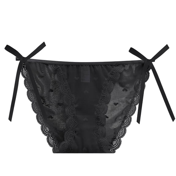 Jamicy Women's Lace Panties Valentine's Day Gift String Bikini Panties Fashion Soft Ties Briefs Underpants Lightweight Comfort Underwear