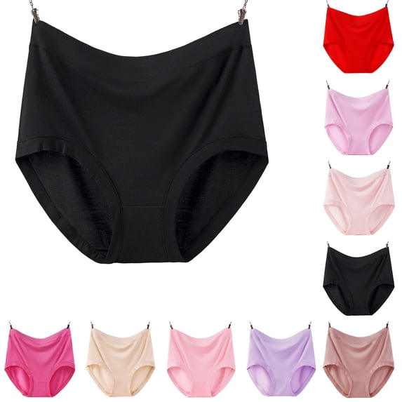 Jamicy Women's Panties High Waisted Seamless Underwear Ladies Cotton Breathable Soft Stretch No Show Briefs