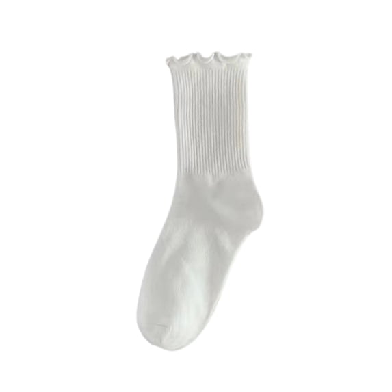 Jamicy Women's Ruffle Socks Crew Socks for Women Cute Lace Ruffle Ankle Socks, Soft Breathable Socks for Daily Wear