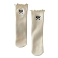 thumbnail image 1 of Jamicy Women's Ruffle Socks Solid Color Lettuce Edge Comfort Breathable One Size Ankle Casual Fashion Dress Floor Socks, 1 of 2