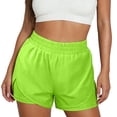 thumbnail image 1 of Jamicy Women's Shorts Solid Color 2 In 1 Running Shorts Breathable High Waist Athletic Workout Short Quick Dry Anti-Chafe Liner Short with Pockets, 1 of 7