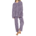 thumbnail image 1 of Lopecy-Sta Women's Sleepwear Soft Relaxed Fit Womens Fleece Fluffy Comfortable Cozy Pajama Set Pullover Lounge Home Warm Wear for Winter, 1 of 6