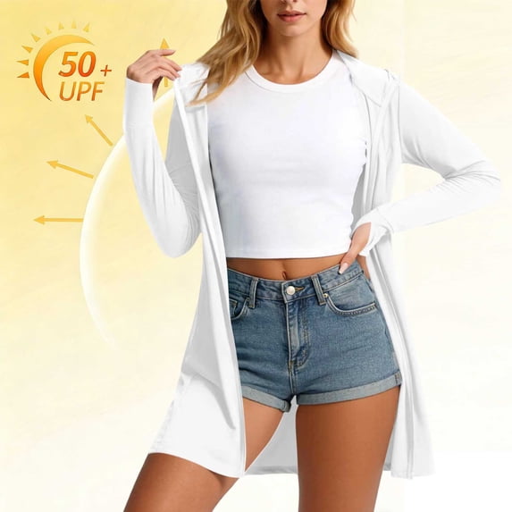 Jamicy Women's Sun Protection Jackets Solid Color Golf Athletic Jackets Lightweight Full Zip Long Sleeve Shirts with Pockets