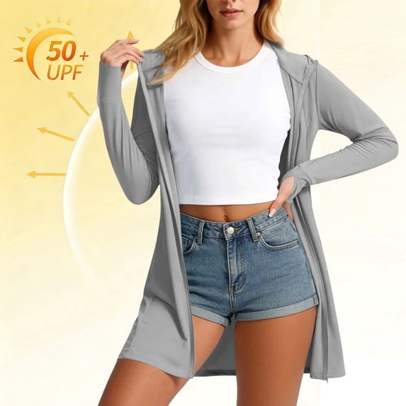 Jamicy Women's Sun Protection Jackets Solid Color Golf Athletic Jackets Lightweight Full Zip Long Sleeve Shirts with Pockets